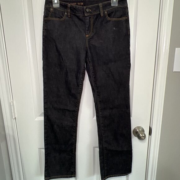 Talbots Signature Straight Leg Jeans Women's Petite 6P 28 Dark Wash Black Denim - Picture 1 of 7